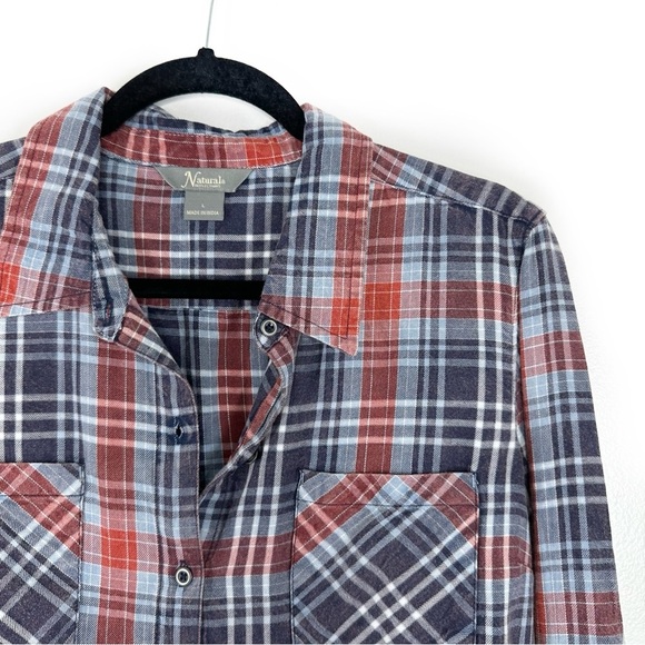 Natural Reflections plaid button down - Picture 2 of 5